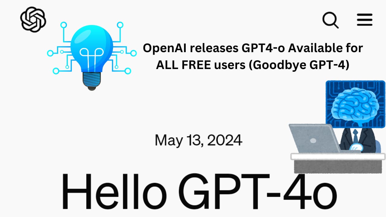 OpenAI releases GPT4-o Available for ALL FREE users (Goodbye GPT-4)